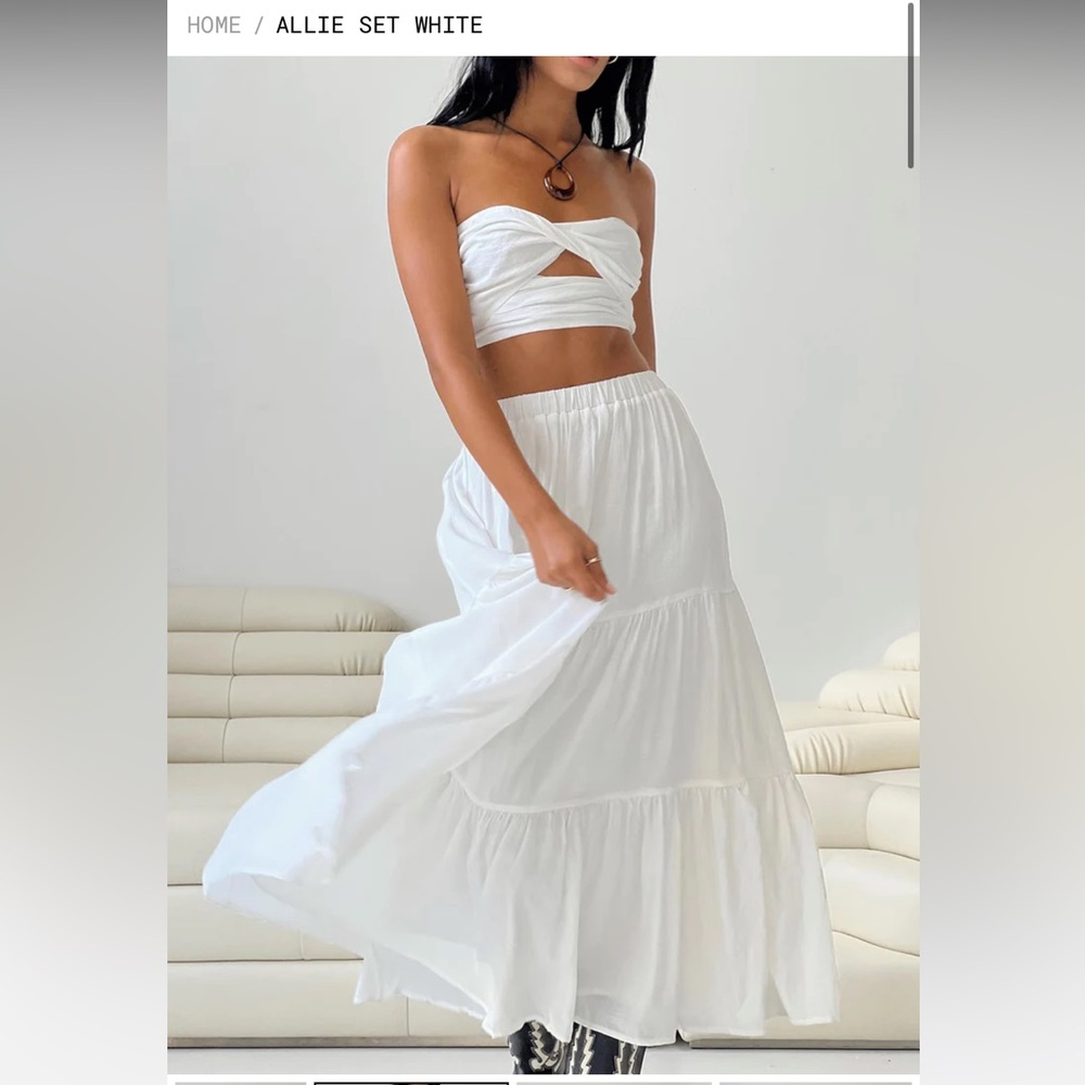 PRINCESS POLLY Allie Skirt (top not included) - White